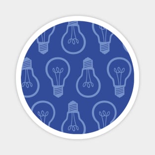 Lightbulb Blue Pattern Magnet